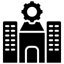 Research institute and laboratory collaboration icon